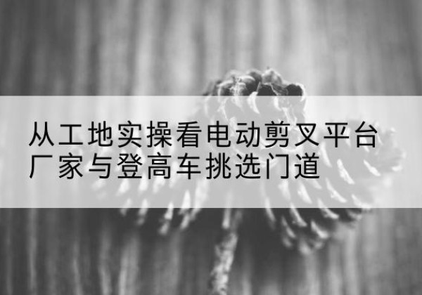 吐鲁番电动剪叉升降平台厂家-从工地实操看电动剪叉平台厂家与登高车挑选门道